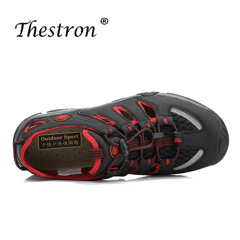 Summer Mens Hole  Sandals Rubber Sole Trekking Sandals Sneakers Black Gray Outdoor Walking Shoe Wearable Men Flats Sandals