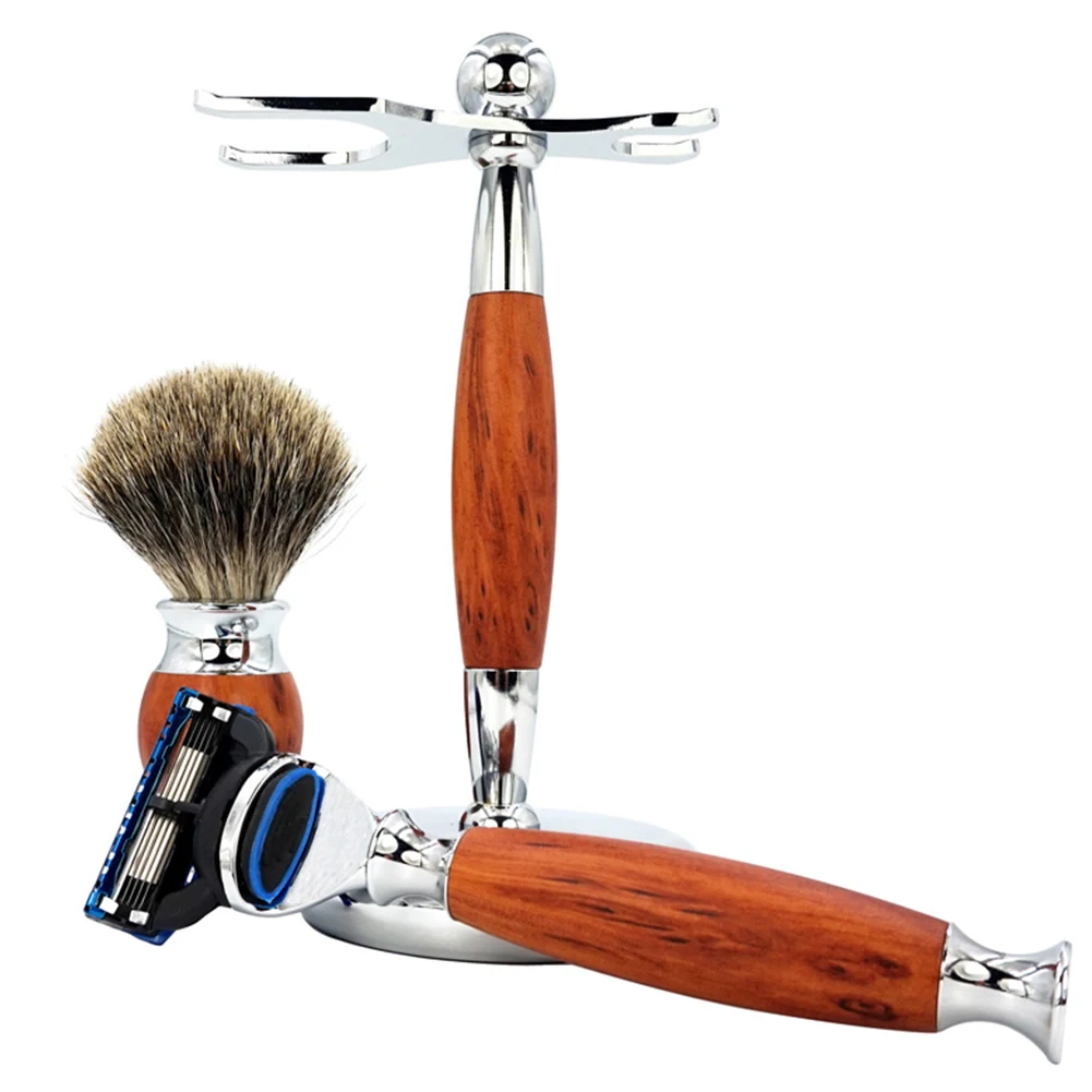 3in1 Safety Razor Set Shaving Brush Kit 5 layers Manual Safety Razor Badger hair shaving Brush 4