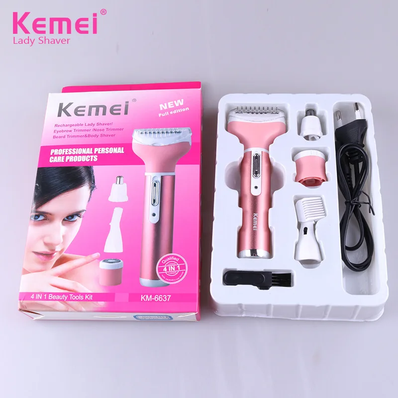 Kemei 4 в 1 Эпилятор женский триммер для бровей Женская бритва для удаления волос лица эпилятор depilador бикини для депиляции 45D