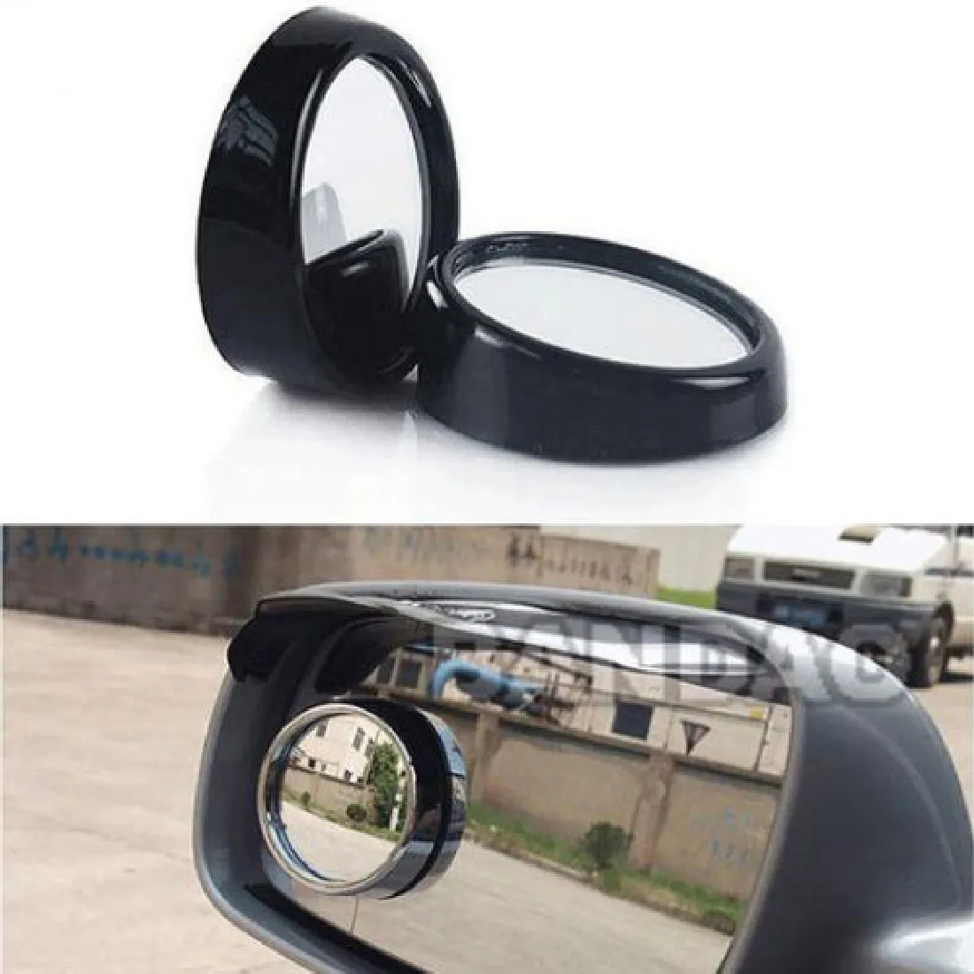 

Dewtreetali Adjustable 360 degree mirror rotation Angle Round Convex Blind Spot Mirror Rear View Messaging Car Vehicle the black