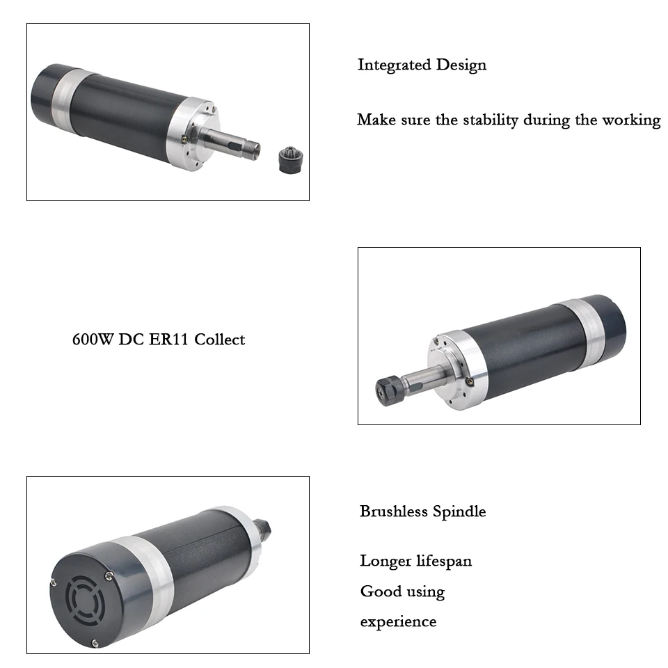 Бесщеточный электродвигатель вращения шпинделя 600 Вт с воздушным охлаждением Фрезерный ЧПУ шпиндель ER11 Мотор шаговый двигатель драйвер переменного тока блок питания контроллер переключения