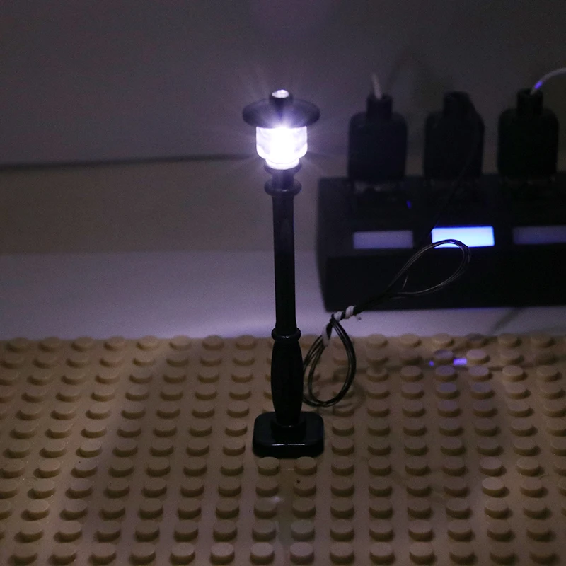 LED street light For Lego Building Block Bricks City Street battery box For lego pin Creator House DIY Toys For Children        (5)