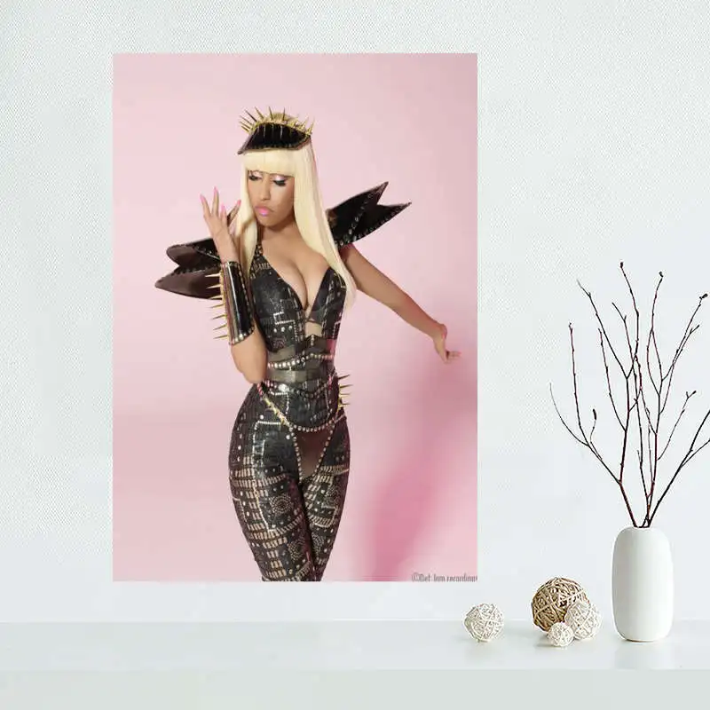 Пользовательские Nicki Minaj холст картина плакат шелковая ткань стены искусства плакат для гостиной домашний декор - Цвет: Тёмно-синий