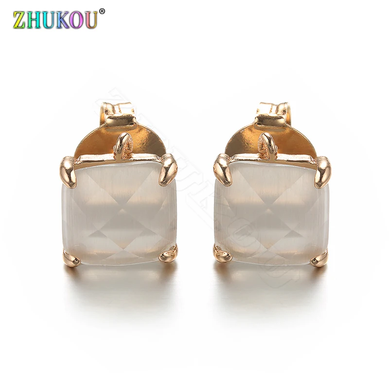 

Elegant Simplicity Square Stud Earrings with Natural Pearl Earrings Piercing Fashion Jewelry , Model: VE33