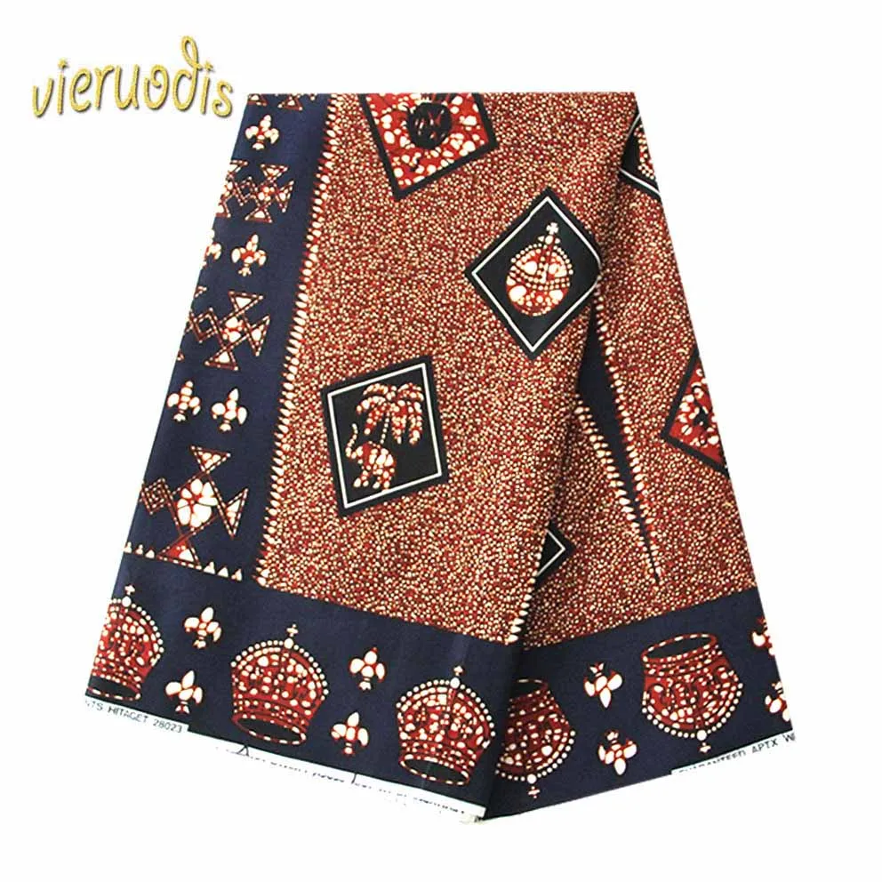 

6 Yards African Wax Prints Fabric dutch 100% Cotton Fabrics Material Dashiki Batik Real Floral for Dress A000430