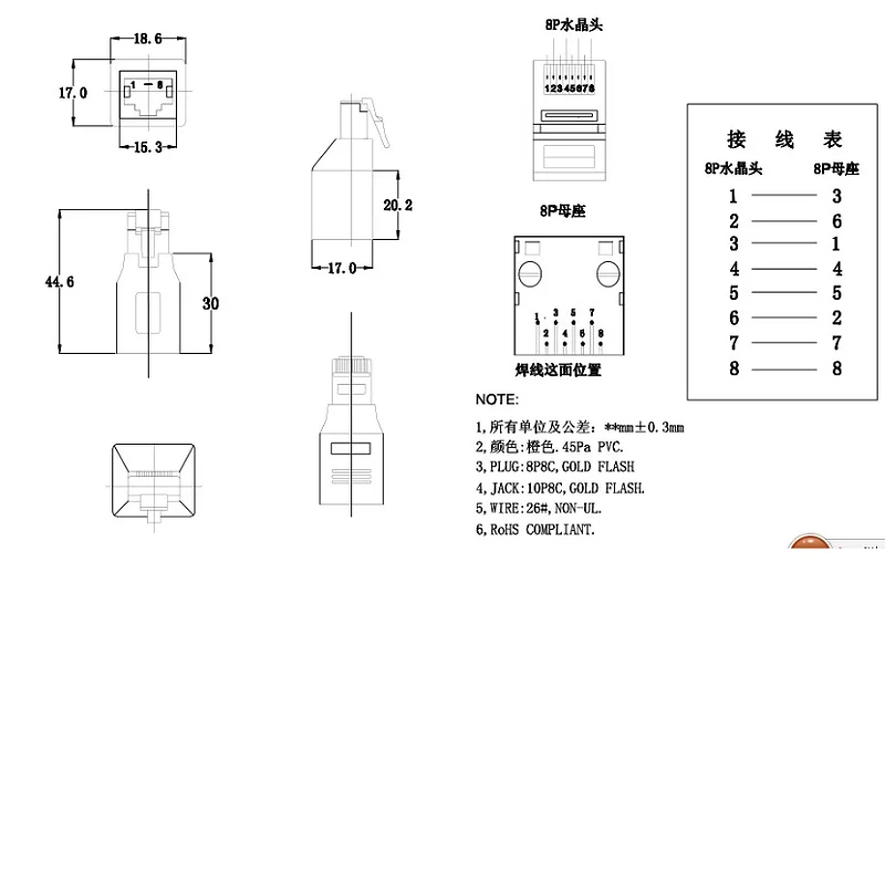 1 шт. RJ45 CAT5 CAT5E сетевой Ethernet разъем штекер гнездо кабель кросс адаптер новый|connector
