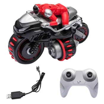 

2.4G 360 Degree Rotating Drift Stunt Tumble Vehicle Rc Motorbike Scrambling Motorcycle Toy With Light Boys Remote Control Toys