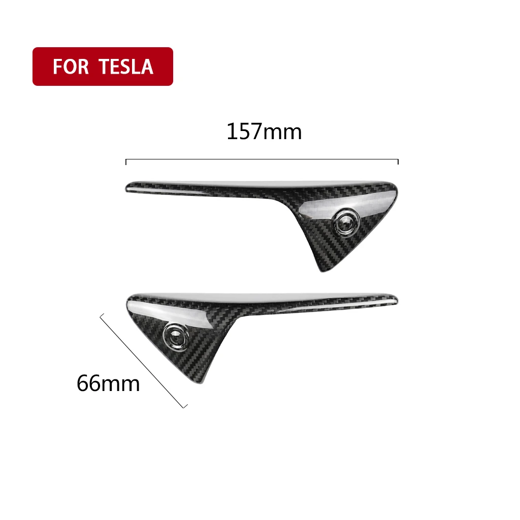 

2Pcs 16*5.5*3mm Dry Carbon Fiber Side Camera Cover Turn Signal Autopilot For Tesla Model 3 2017 2018 2019