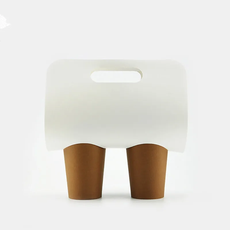 50 шт. креативный одноразовый держатель для чашек кофе, соевого молока, пластиковый стаканчик на вынос, бумажный стаканчик с ручкой