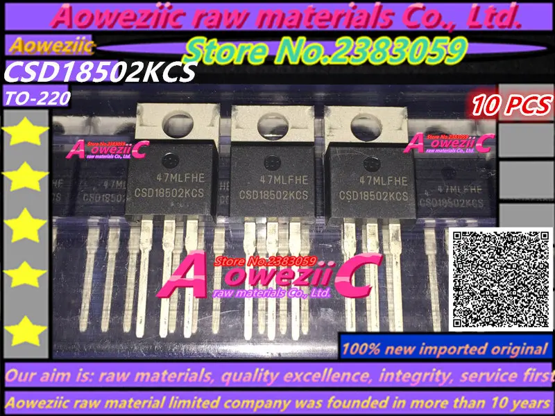 

Aoweziic 10PCS 100% new imported original CSD18502KCS CSD18502 TO-220 field effect transistor 40V 100A