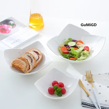 

guci Pure White Creative Pottery Bowl Rice Bowl Home Dessert Sauce Bowl Fruit Salad Bowl Noodle Western Style Tableware