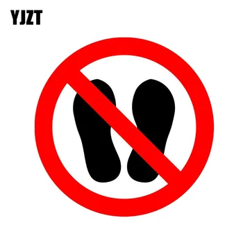 

YJZT 12.7CM*12.7CM Creative Do Not Walk Or Stand Here Decal Funny Reflective Car Sticker PVC 12-0944