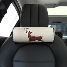 Подголовник с мультяшной памятью, хлопковая подушка для защиты шеи, автомобильные аксессуары для автомобиля, Шейная подушка для сиденья, круг