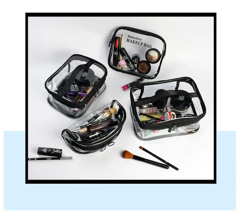 Женская прозрачная косметичка из ПВХ, водонепроницаемый чехол для макияжа, органайзер, сумка для хранения, упаковка, кубики для путешествий, моющаяся Сумочка для туалетных принадлежностей