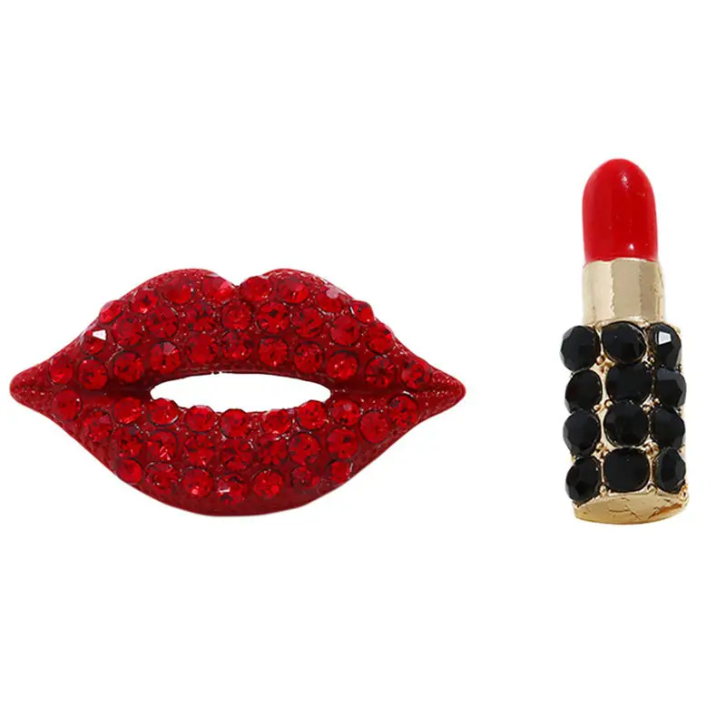 

Pink Lipstick Lipstick Female Sense Red Fashion Lady Asymmetric Jewelry Earrings