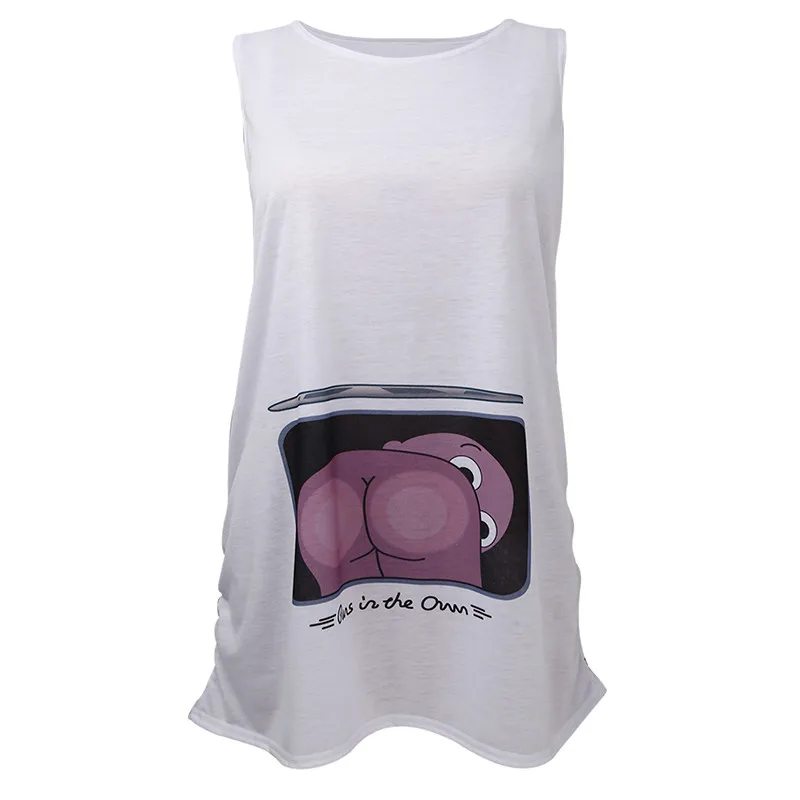 100% хлопок беременных Средства ухода за кожей для будущих мам футболки Повседневное Беременность детские смешные футболки без рукавов