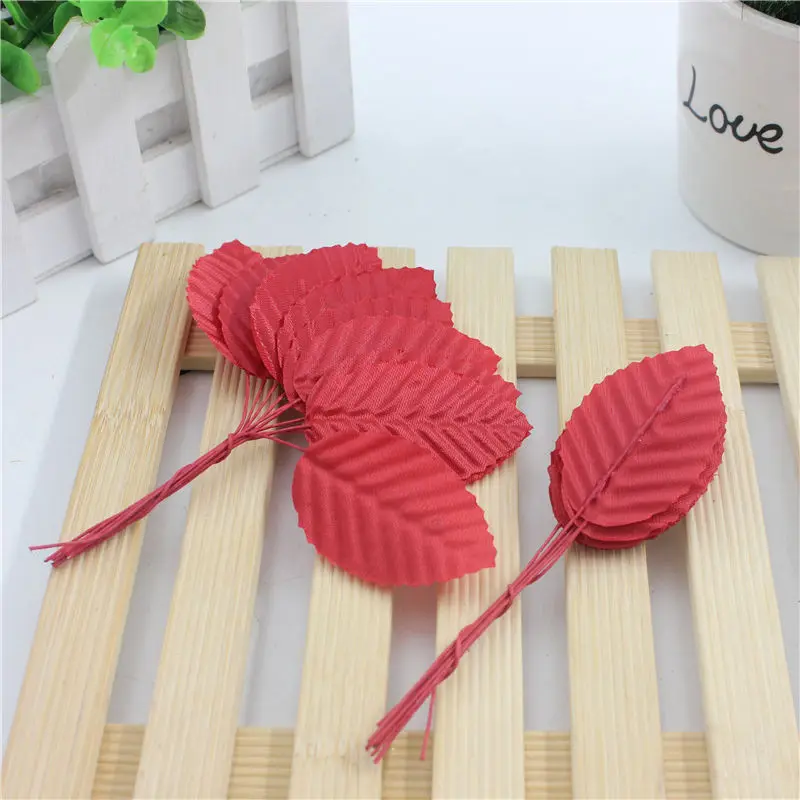 Cheap 10 pieces / lot 5 cm Silk Leaf-shaped Green Leaves Artificial Flower For Wedding Decoration DIY Scrapbooking