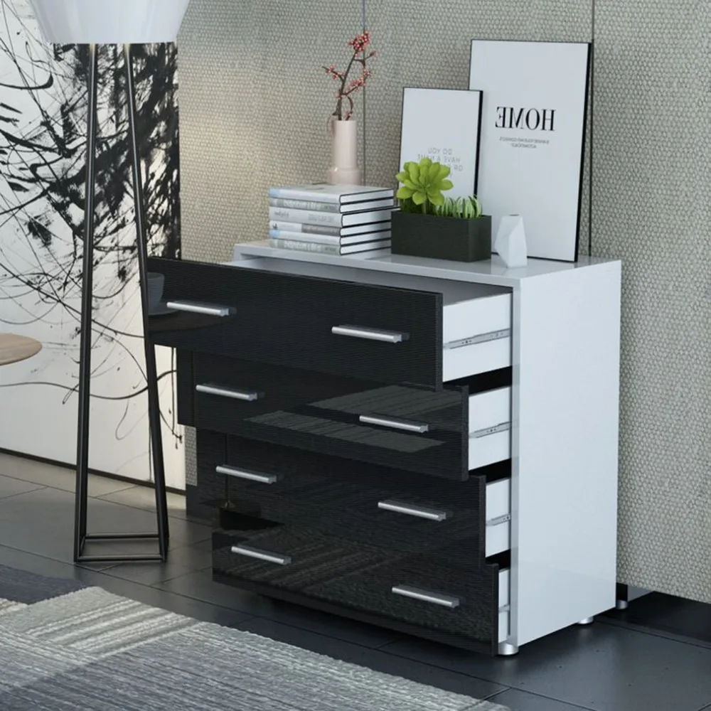 

Fashion Dresser Cabinet Universal Bedroom Clothes Cupboard Modern Kitchen Sideboard Four Big Drawer Wooden Cabinet