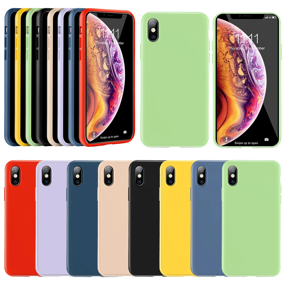 

KISSCASE Solid Silicone Case Case For iPhone 11 11 Pro XS Max 7 8 Soft Back Phone Case For iPhone X XR 7 8 6 6S Plus Cover Funda