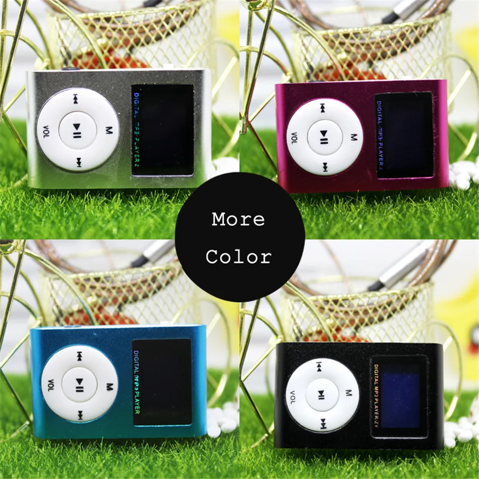FM MP3 Player LCD Screen Metal Mini Clip Music MP 3 Radio Support Micro TF/SD Slot Portable Player Sport mp3-player