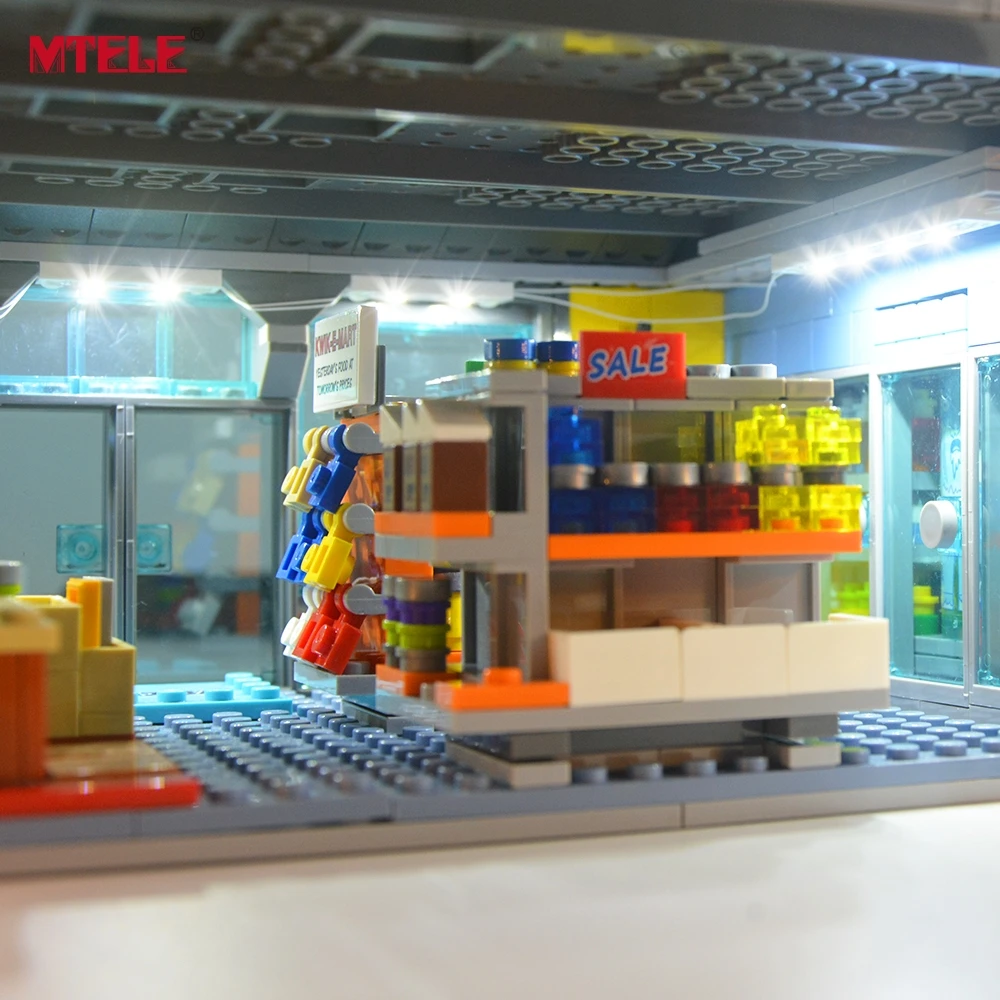 Conjunto de Luz Bloco de Construção Incluir o Modelo Led para 71016 Compatível com 16004 para Não Mtete Kwik-e-mart Loja Iluminação Kit 15 Brinquedos e hobbies