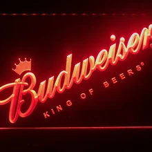 002-пиво budweiser Bar Pub Club светодиодный неоновый знак