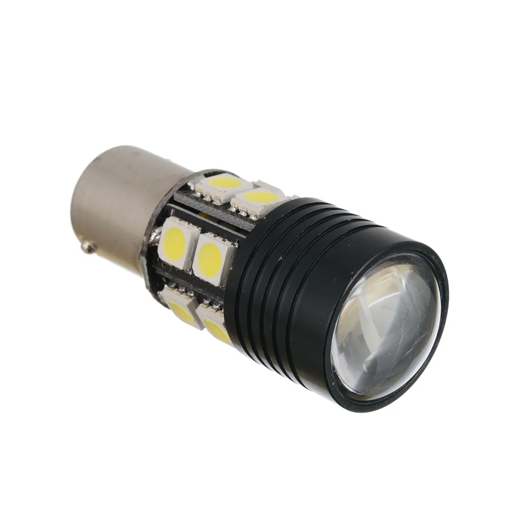 

White 2PC 1156 BA15S LED 12SMD Turn Signal Light Bulb CREE+5050 Decoding 6500k New LED Technology Aluminum Case
