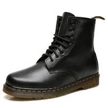 Новые мужские зимние ботинки; Модные ботильоны из натуральной кожи в стиле ретро; мужские мотоциклетные ботинки martin на шнуровке; botas hombre