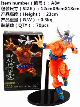 

New Toriyama Akira Comic Anime Dragon Ball Z Son Goku Gokou Battle Silver Hair 23cm Figure Figurine Toys