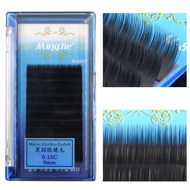 

MingJie Grafted Eyelashes Coarsening Naturally Non-Reflective Flat False Eyelashes Single Dense-row Black Mink Eyelashes