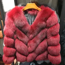 Новинка 2018 шуба из натурального Лисьего меха для женщин в