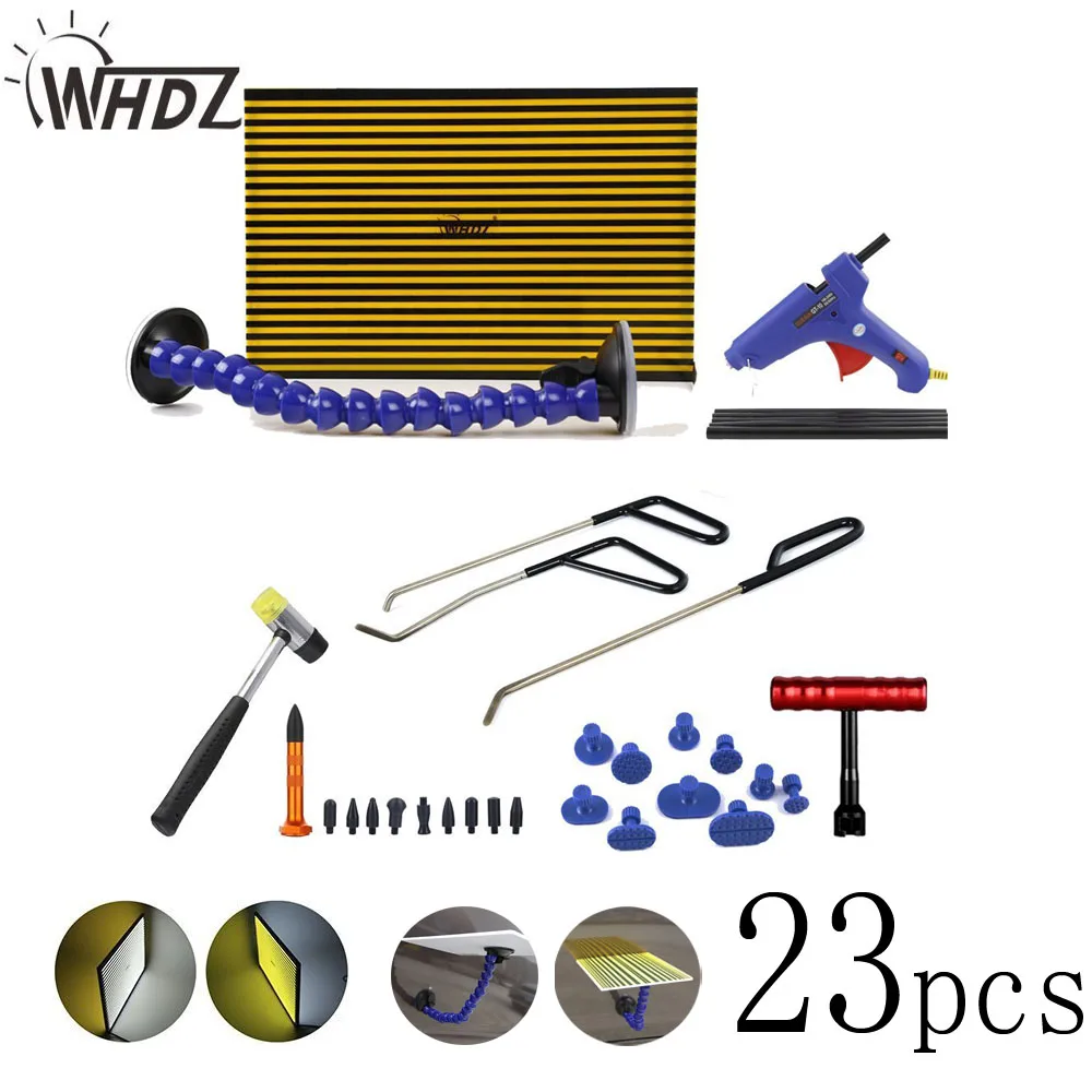 23 pcs Paintless Dent Repair Tool Kit PDR LED Light borde PDR Strip ...
