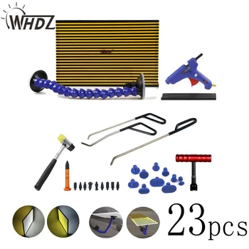 

23 pcs Paintless Dent Repair Tool Kit - PDR LED Light borde PDR Strip Line Board with PDR Ding Dent Repair Rod
