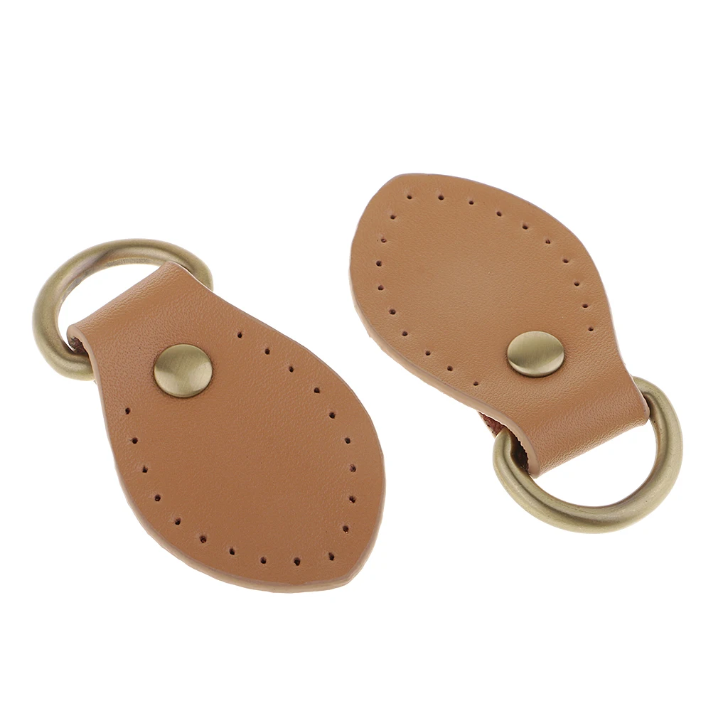 2pcs Sew on Leather Handle Buckles Tabs DIY Shoulder Bag Handbag Replacement