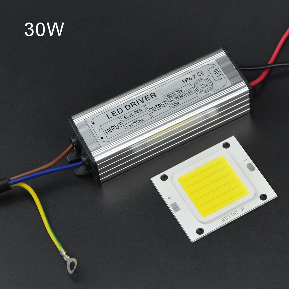 Светодиодная лампа COB высокой мощности 1 комплект 20 Вт 30 50 SMD IC встроенный чип со