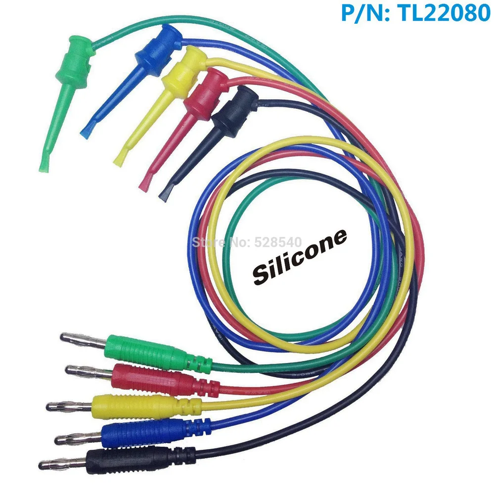 

1PCS 100cm long 16awg 4mm Banana Plug to Copper Dual Test Hook Clip Cable Lead Wire for Car test