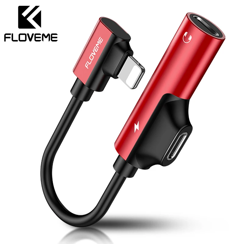 

FLOVEME 2 in 1 Lighting Adapter For iPhone X XR Charging Adapter For iPhone 8 7 Plus X XS MAX Charger Splitter Headphone Adapter