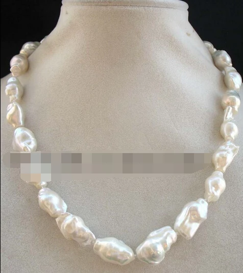 

11.25 freshwater pearl white baroque reborn keshi necklace (A0502)