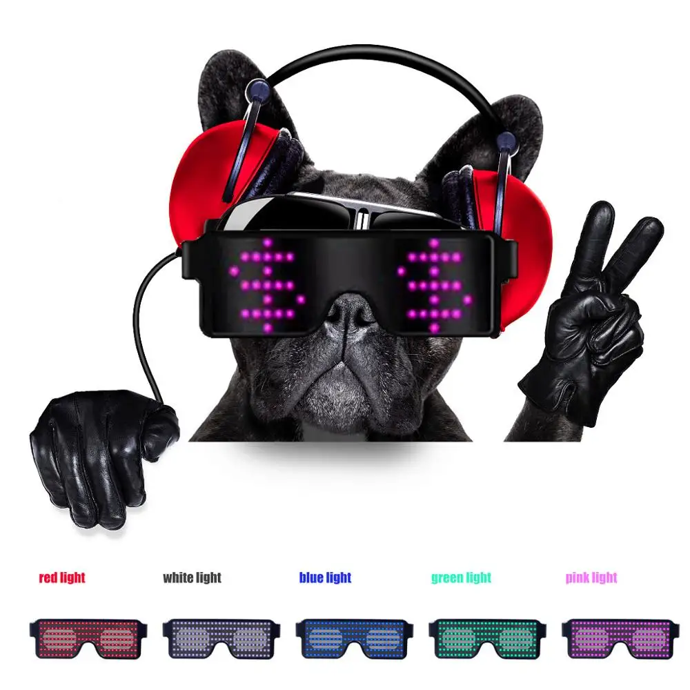 

Quick Flash Animation Neon LED Glasses Dynamic Glowing Light Novelty Light Festival Party Sunglasses led Light Party Decoration
