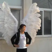 На заказ Большие Перья Крылья ангела для модели шоу сценический реквизит вечерние Свадебные Крылья страусиное перо EMS