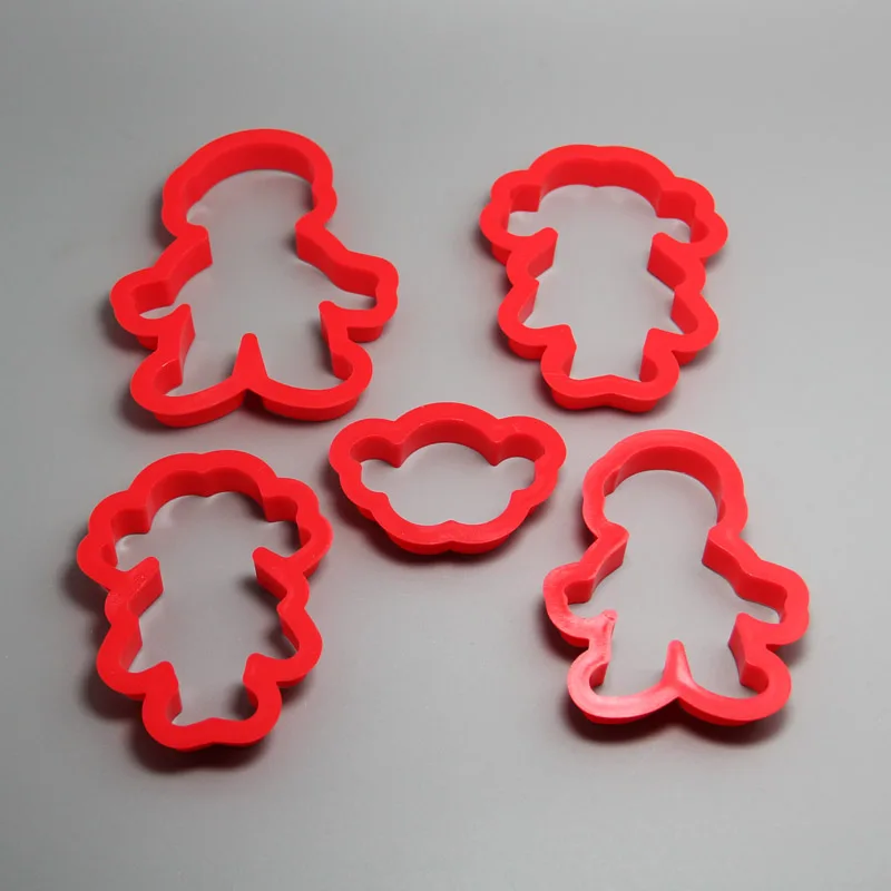 

(24sets/lot)Free Shipping FDA High Quality 5pcs Girls&Boys Shaped Plastic Cookie Cutters set