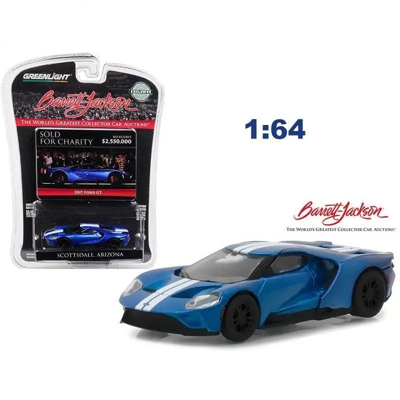 

Green Light 1:64 2017 FORD GT BLUE BARRETT-JACKSON SCOTTSDALE alloy toy car toys for children diecast model car Birthday gift