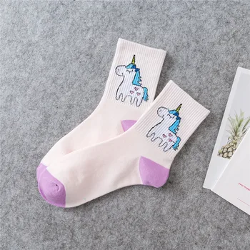 

2019 Women Funny Socks Unicorn Cartoon Animals Ins Popular Horse Kawaii Socks Harajuku Unicorn Socks For Girl Woman Cotton Meias