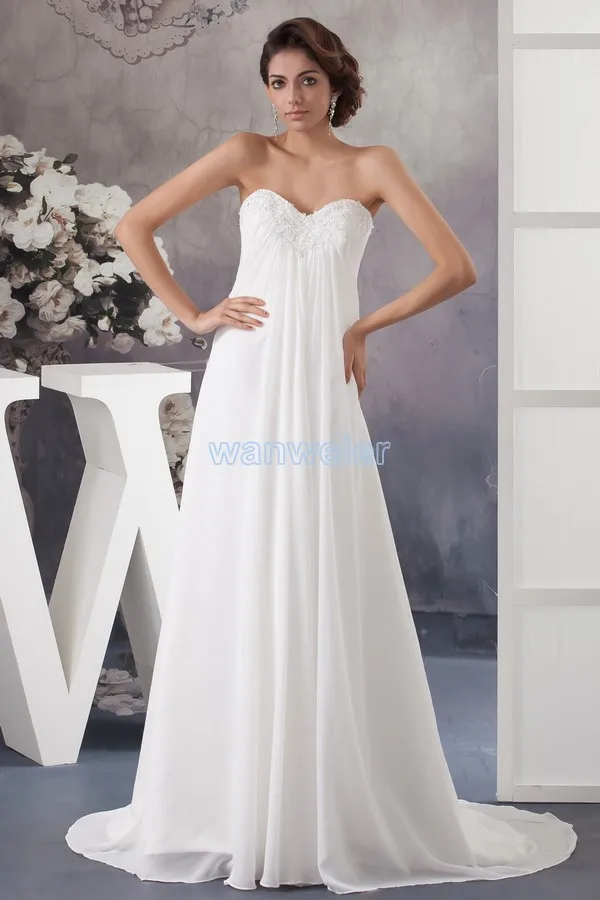 

free shipping 2013 new design formal gown floor-length appliques small train custom size/color white chiffon bridesmaid dress