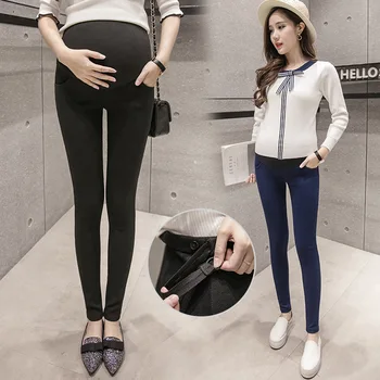 

Maternity Women Leggings Spring Autumn Ankle Length Elastic Waist Pencil Pant Pregnant New Mom Belly Care Slim Leg Trousers