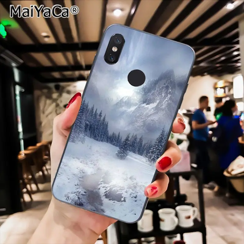 MaiYaCa зимние снежные горы Sceneary черный чехол для телефона для Xiaomi Redmi8 4X 6A S2 7A 6A Redmi 5 5Plus Note5 7 Note8Pro