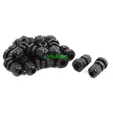 PG7 Водонепроницаемый разъем ввод Черный 20 штук в течение 4-7 мм Диаметр кабель