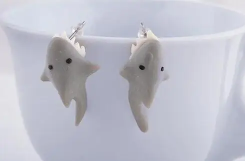 

2017 New Design Handmade Polymer Lovely Clay Crocodile Shark Stud Earring Fashion Jewelry Cartoon 3D Animal Earrings Women