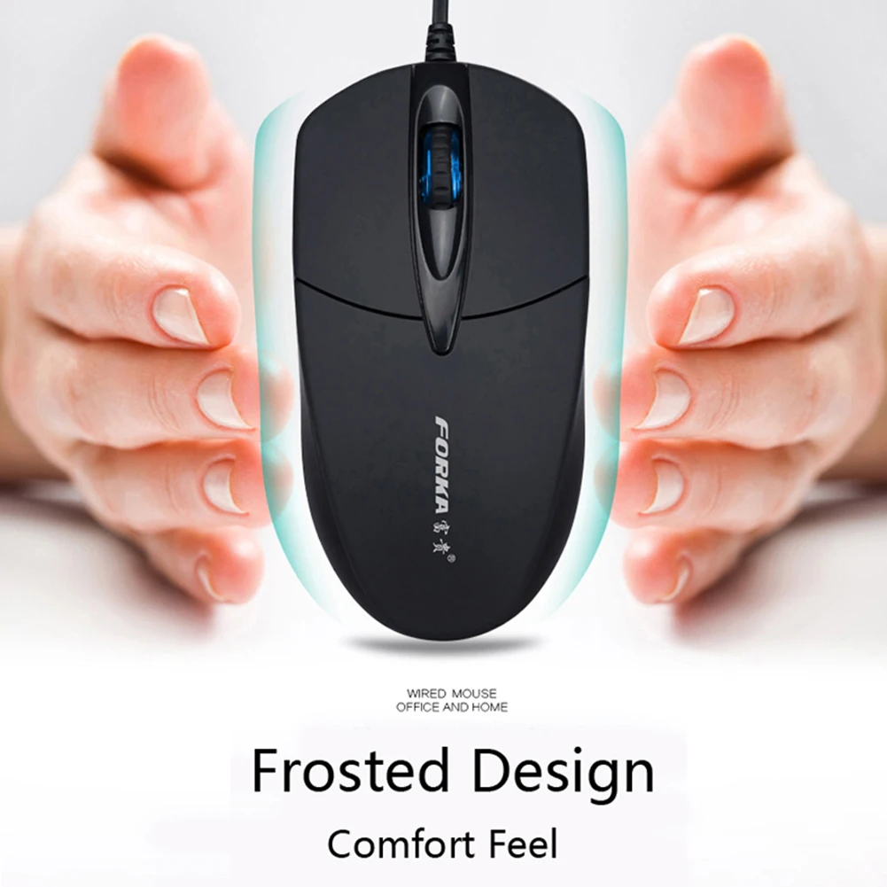 V9 Ergonomic Silent Click 1200DPI 3 Buttons Optical Office Home Corded Mouse for PC Computer Notebook No Sound USB Wired Mouse 