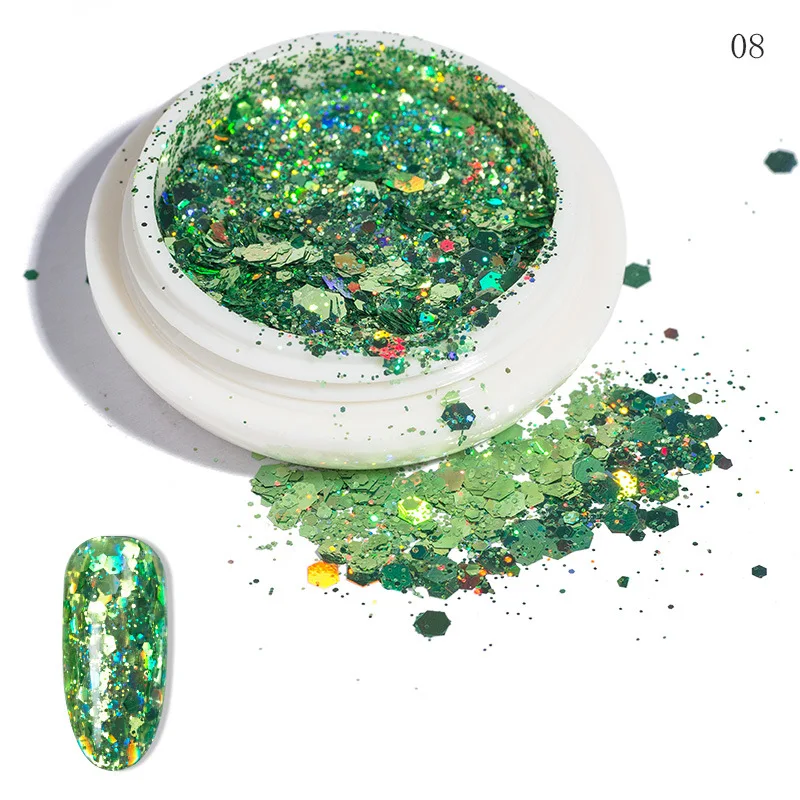 Decoração para Unha Garrafas Paillette Mista Unha Art Glitter Lantejoulas Ultra-fino Flake Pigmento Dicas Manicure Polonês 12 11 Cheap Adesivos e decalques